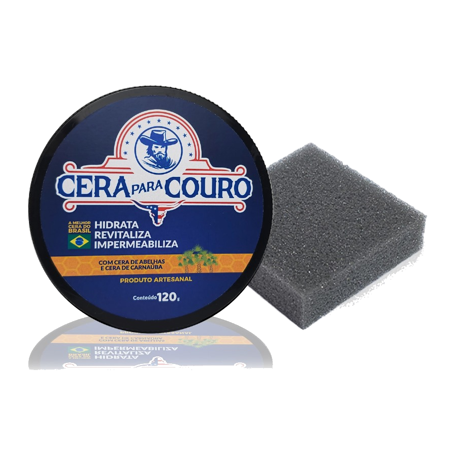 Cera para Couro Buffalo Bill — lata 120g com aplicador